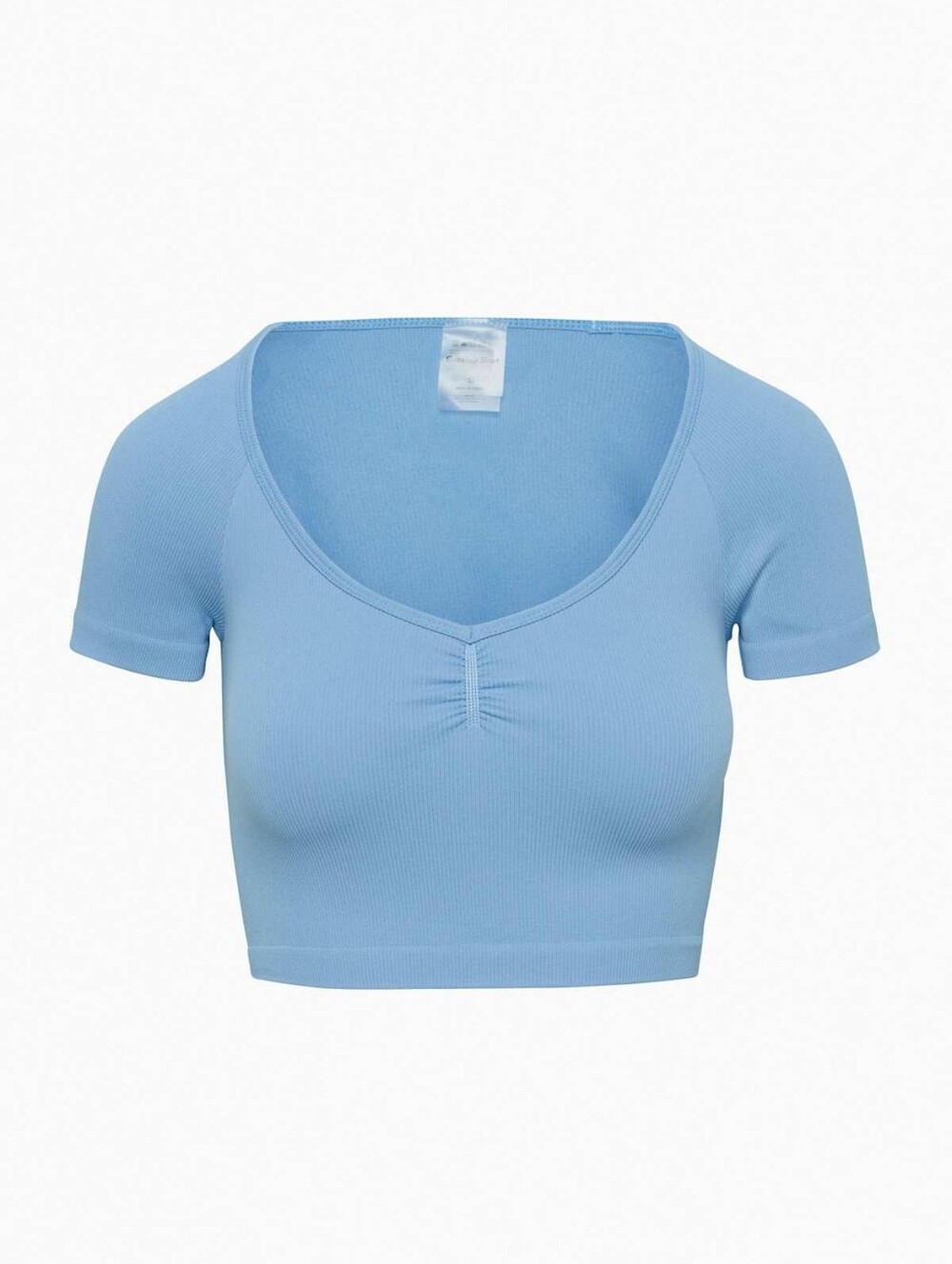 *NWT* Sunday Best (Aritzia) Blue Ribbed Sweetheart Crop Top
